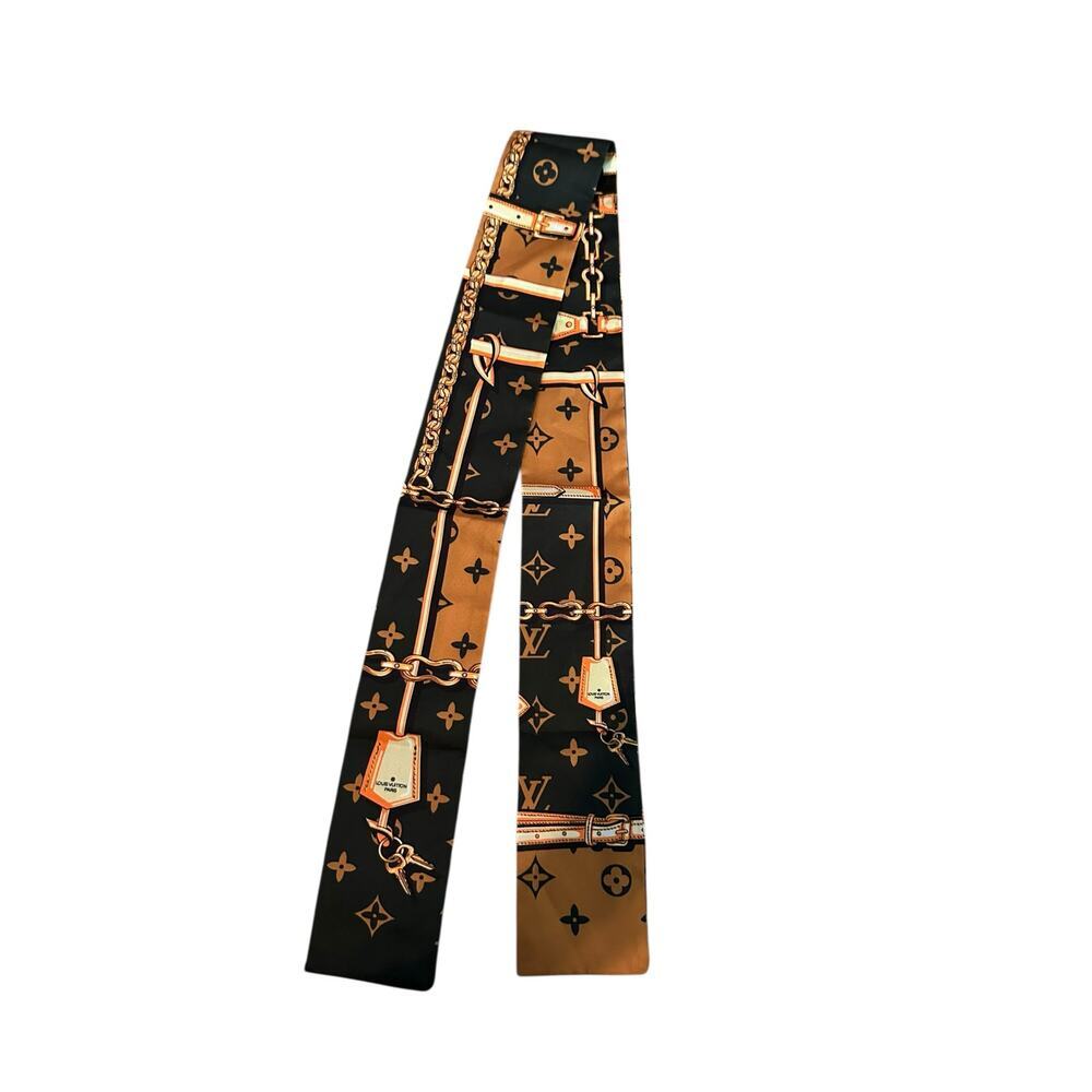 Louis Vuitton Women's Brown Silk Monogram Confidential Bandeau Headband - Picture 5 of 11